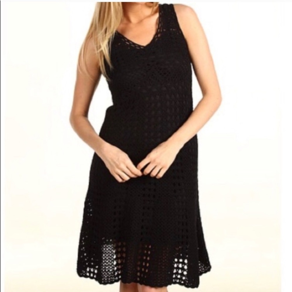 NWT Maggie London black crochet dress